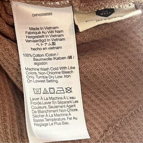 Madewell Waffle Knit Camel Shorts & Top Lounge Set - Picture 10 of 11